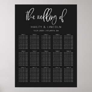 Holzkohle Moderne Minimalistische Hochzeitssattelk Poster