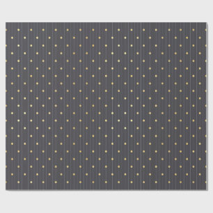 Holzkohle-Pinstripe Goldpunkt männlich Geschenkpapier