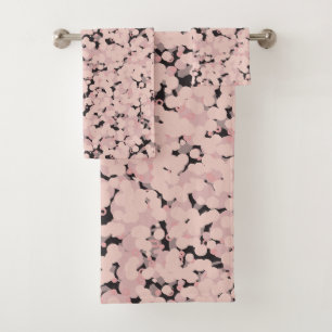 Holzkohle Rosa Grau Abstrakt Badhandtuch Set