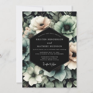 Holzkohle-Sage-Nocturne-Hochzeit Einladung