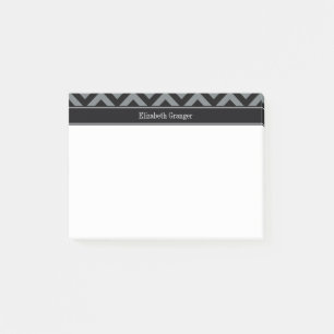 Holzkohle, Schwarz LG Chevron Schwarz Name Monogra Post-it Klebezettel