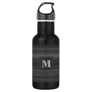 Holzkohle-Streifen mit Monogramm Trinkflasche