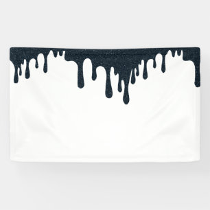 Holzkohle-Tropfen-Top-Banner – Modern Schwarz & We Banner