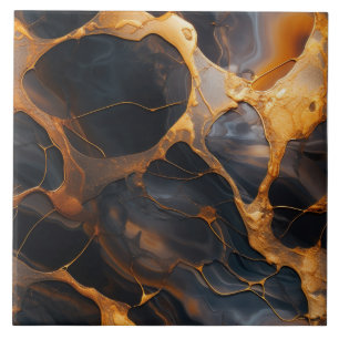 Holzkohle- und Bernstein-Marmor-Relief-Effekt Fliese