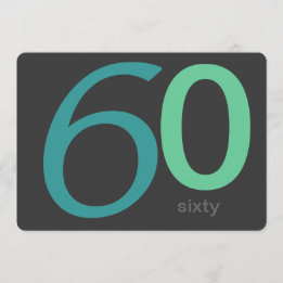 Holzkohle und Blue Custom 60. Geburtstag Einladung