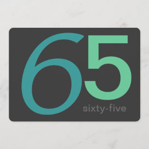 Holzkohle und Blue Custom 65. Geburtstag Einladung