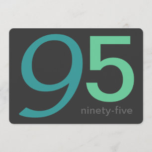 Holzkohle und Blue Custom 95. Geburtstag Einladung