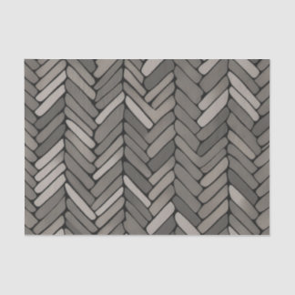 Holzkohle und Grauherringbone Elegant Geometric Seidenpapier