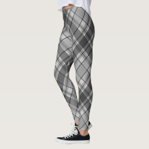 Holzkohle und hellgraues kariertes leggings