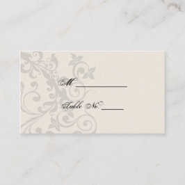 Holzkohle und Ivory Filigree Hochzeitssehen-Platzk Platzkarte