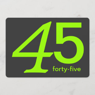 Holzkohle und Limone Custom 45. Geburtstag Einladu Einladung