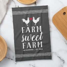 Holzkohle und Personalisierte weiße Farm Geschirrtuch