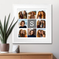 Holzkohle Weißes 8-Fotomaterial Custom Monogram