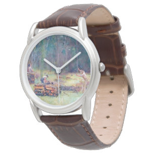 Holzkohlebrenner Holzspalter Tom Roberts 1886 Armbanduhr