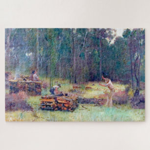 Holzkohlebrenner Holzspalter Tom Roberts 1886 Puzzle
