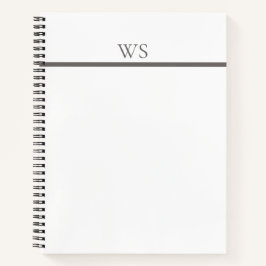 Holzkohlegrau Balken Monogramm Personalisiertes Sp Notizbuch