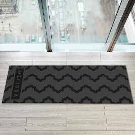 Holzkohlegrau moderne minimale wellige Linien mit  Yogamatte