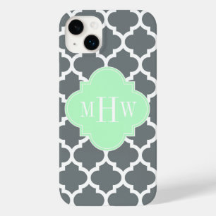 Holzkohlegrau Weiß Marokkanisch #5 Minz Name Monog Case-Mate iPhone Hülle