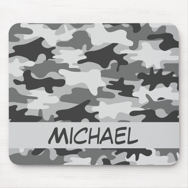 Holzkohlen-Grau-Camouflage-Tarnungs-Name Mousepad (Vorne)