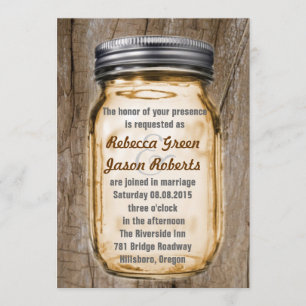 Holzkorn braune ländliche rustikale Mason-Glas-Hoc Einladung