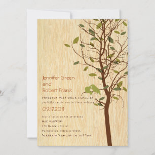 Holzkorn mit liebenden Vögeln in Baumeinladung Einladung