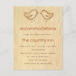 Holzkorn mit Love Birds Sketch Info Card Begleitkarte