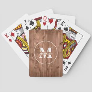 Holzkorn-Monogramm Personalisierter Anfangsbuchsta Spielkarten
