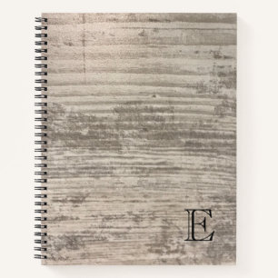 Holzkörndesign Braune Zen Personalisierte Monogram Notizbuch