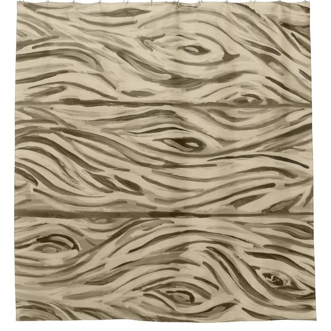 Holzkörner aus französischem Eichenholz Duschvorhang (Vorderseite)