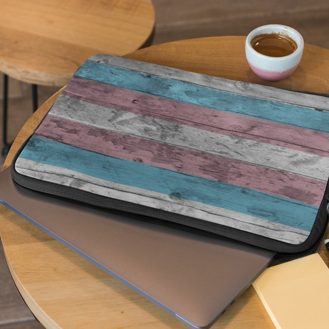 Holzkörner Fein-Flag Flag Farben Laptopschutzhülle (Von Creator hochgeladen)