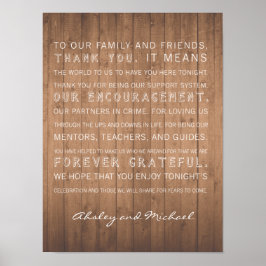 Holzkörner Hochzeit danke Ihnen Zeichen rustikal Poster