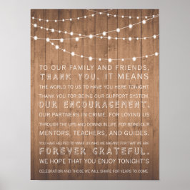 Holzkörner Hochzeit danke Ihnen Zeichen rustikal Poster