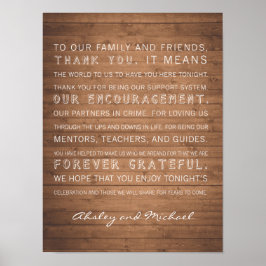 Holzkörner Hochzeit danke Ihnen Zeichen rustikal Poster