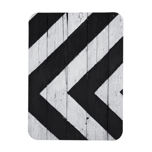 Holzkörner in Schwarz und Weiß gestrichen Magnet (Vertikal)
