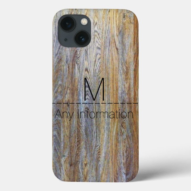 Holzkörner-Monogramm Nr. 4 Case-Mate iPhone Hülle (Rückseite)