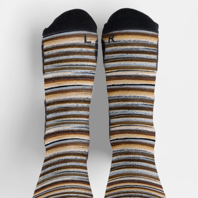 Holzkörner Streifen Socken (Oben)