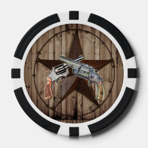 Holzkörner Texas-Star Cowboy Western Country Pisto Pokerchips