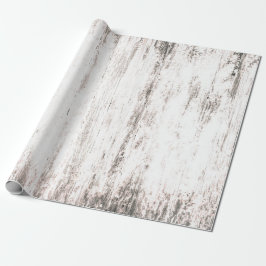 Holzkörner weißes rustikales Land Textur Decoupage Geschenkpapier