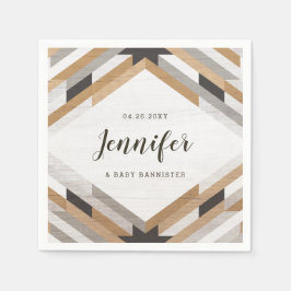 Holzkörnerkollage Neutrales Party Napkin Serviette