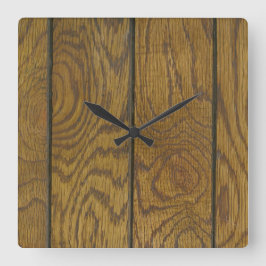 Holzkörnfußboden Quadratische Wanduhr