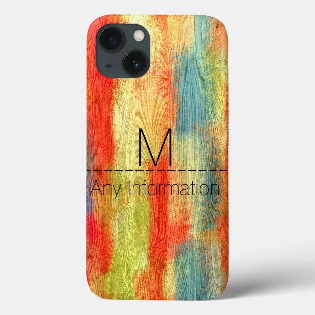 Holzkörnmonogramm Case-Mate iPhone Hülle (Rückseite)