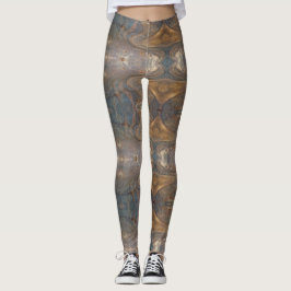 Holzkornmuster neutraler brauner Streifen Abstrakt Leggings
