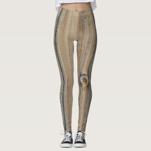 Holzkornstruktur in Brauntönen Leggings
