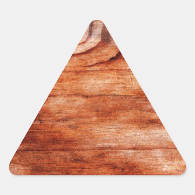 Holzkörntextur Dreieckiger Aufkleber (Vorderseite)