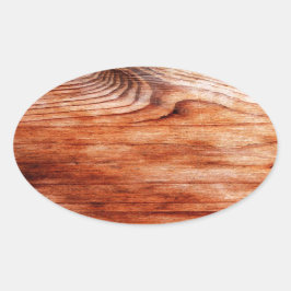 Holzkörntextur Ovaler Aufkleber