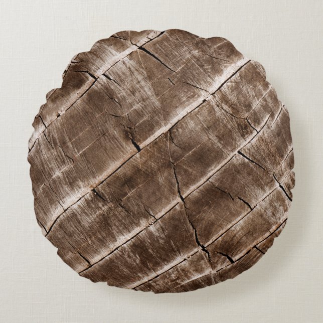 Holzkörntextur Rundes Kissen (Vorderseite)