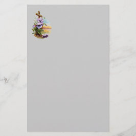 Holzkreuz mit violetten Blumen Briefpapier