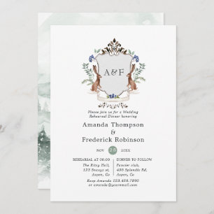 Holzland Laurel Wappen Monogram Probe Dinner Einladung