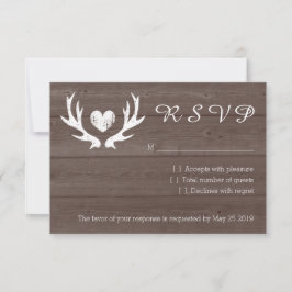 Holzländchic hirsch-antler UAWG Hochzeitskarten RSVP Karte