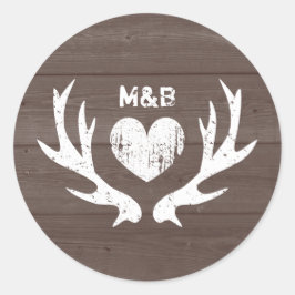 Holzländchic-Reh-Ehering-Sticker Runder Aufkleber